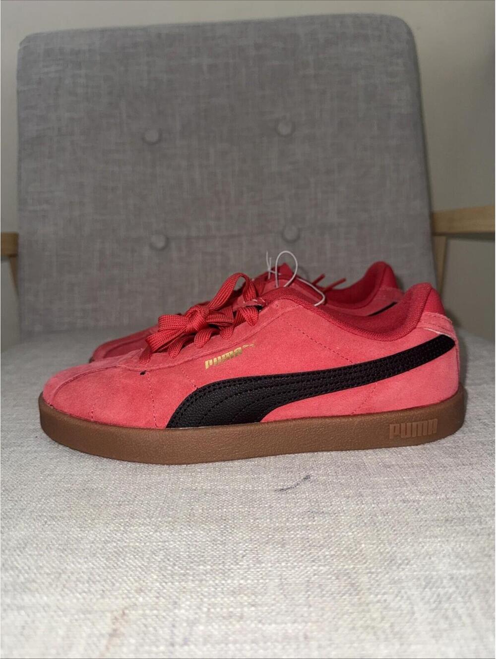 Puma palermo suede club Ii era women size 5.5 red black sneakers New - Picture 3 of 5